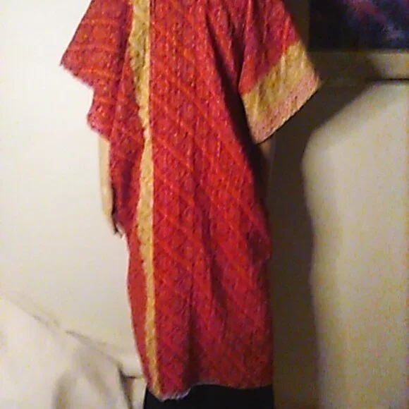 Kantha "Free Spirit" Long Kimono Reversible XL & Under Peacocks Handmade New - Picture 15 of 16